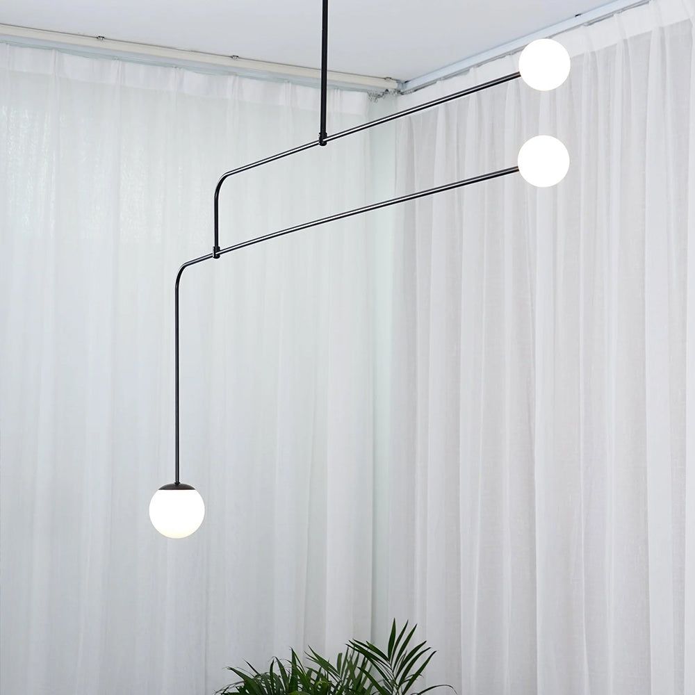 Fakegod Minimalist Linear Mobile Pendant Light, Black