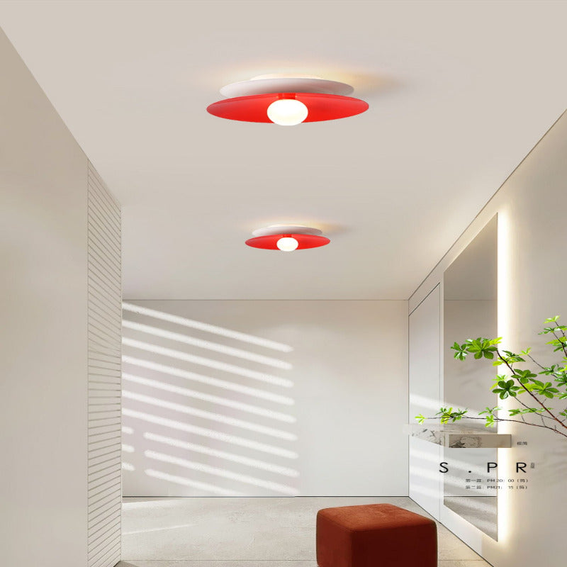 Mapegin Modern Flush Mount Ceiling Light White Red Black Metal Balcony