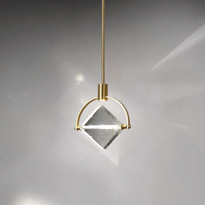 Samiror Modern Luxury Geometry Metal/Crystal Pendant Light, Gold