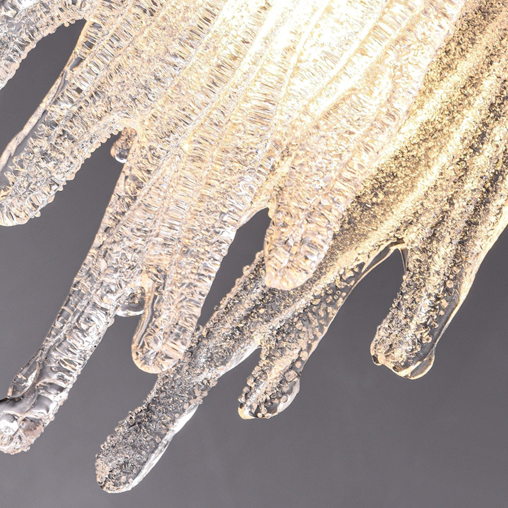 Jenilet Modern Flowing Jelly Pendant Light, Gold, Crystal/Brass