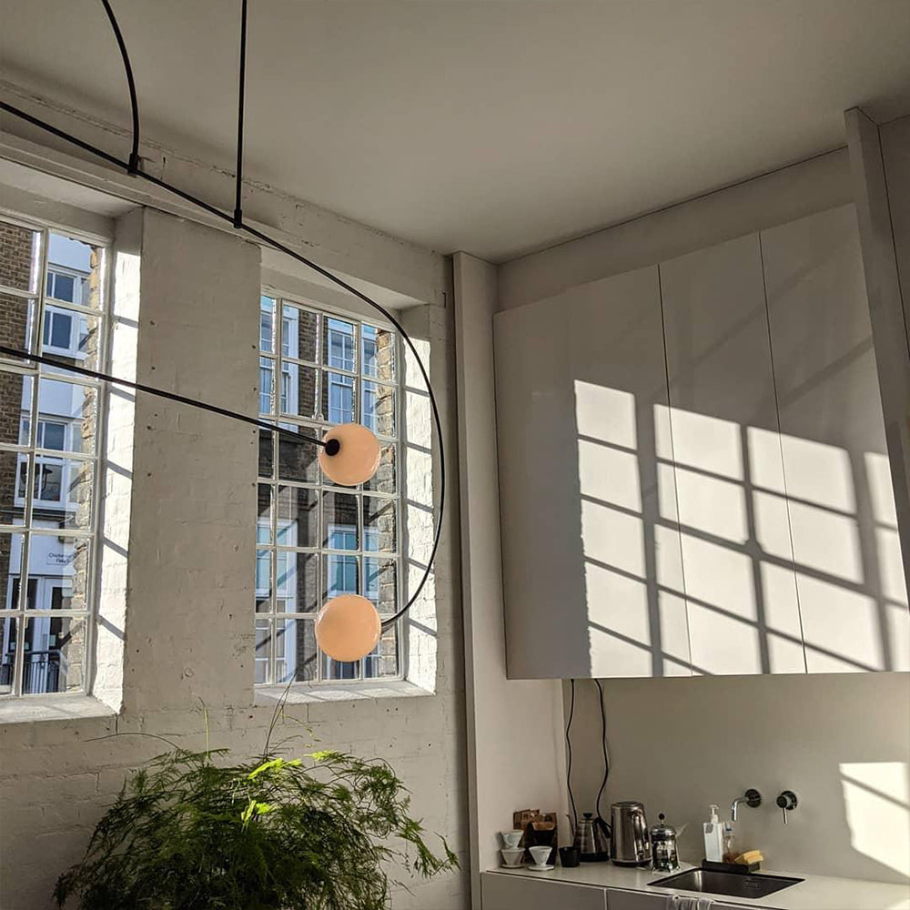 Fakegod Minimalist Linear Mobile Pendant Light, Black