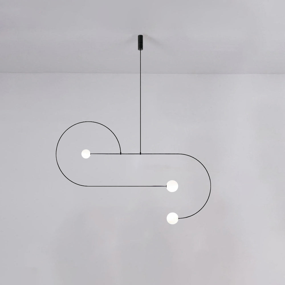 Fakegod Minimalist Linear Mobile Pendant Light, Black