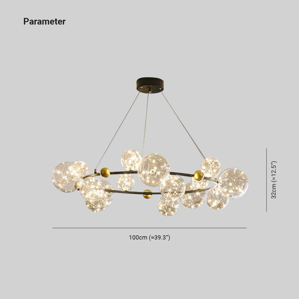 Husotim Art Deco Luminous Sphere Cluster Glass Pendant Light