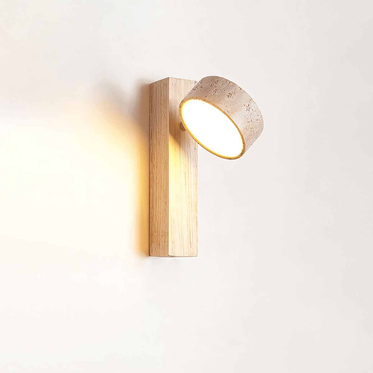 Tavalina Cylinder-Stack Travertine Wall Light