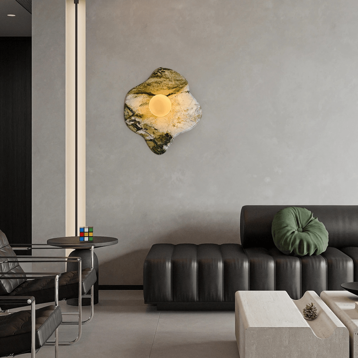 Cakebum Green Marble Organic Wall Lamp