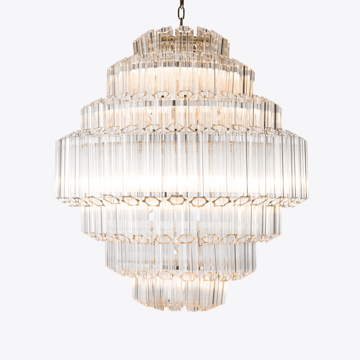 Celeaine Chandelier Clear Glass Tube Layered Grande Vintage