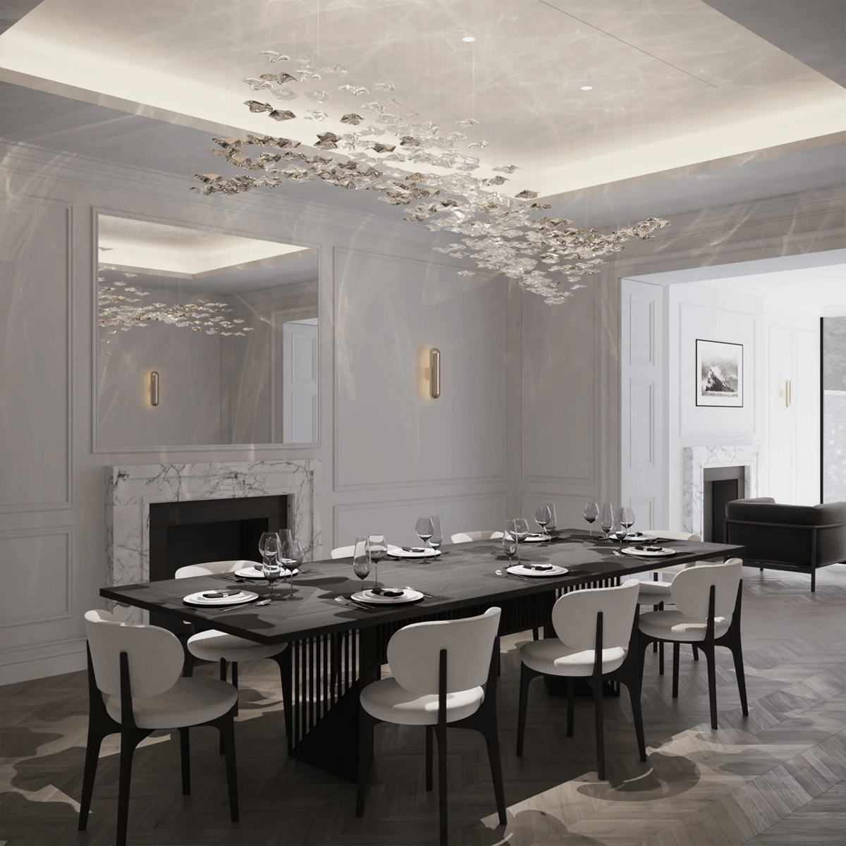 Lisk Luxury Brass Linear Chandelier