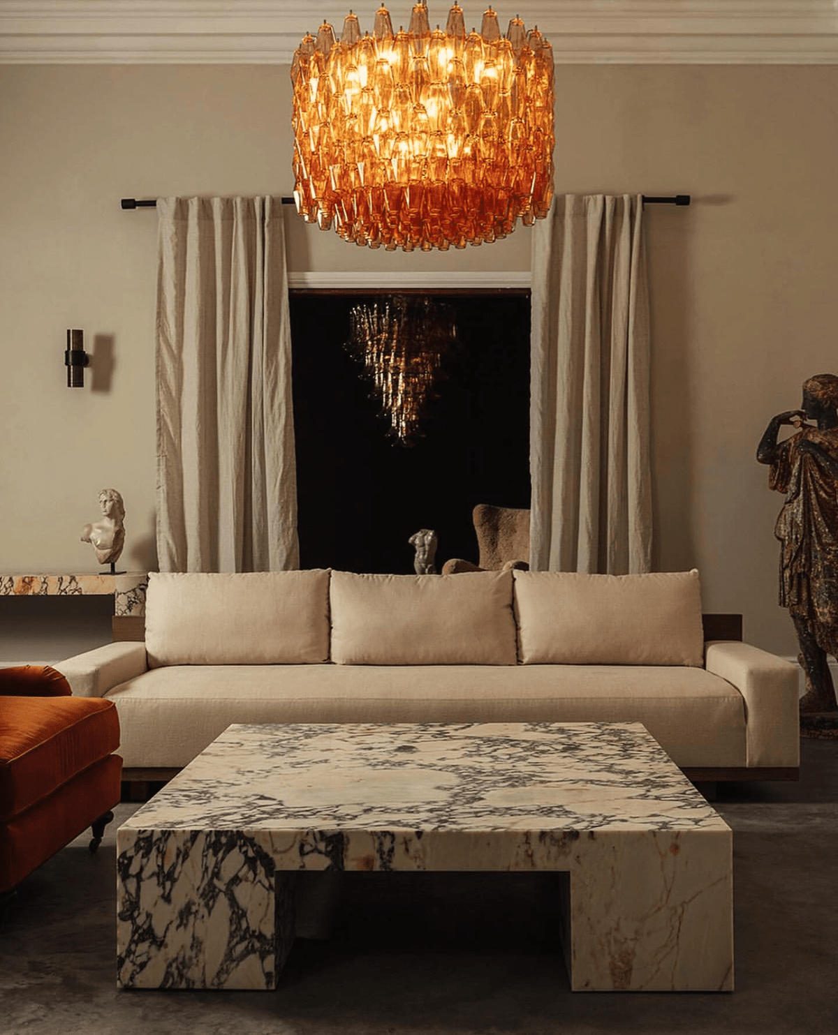 Sorrento Amber Drum Chandelier