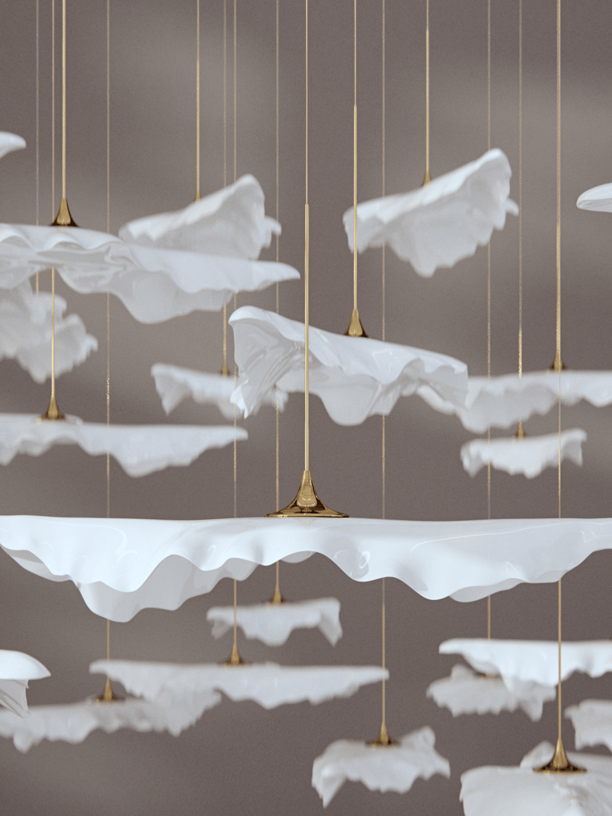 Folia Leaf Twisted Sculptural Customize Chandelier
