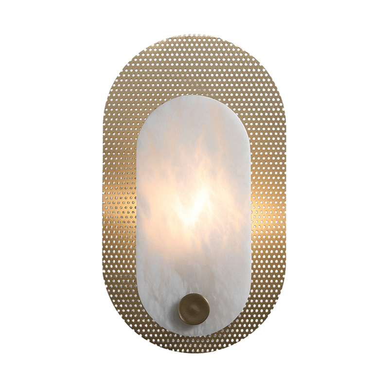 Perforated Oval Alabaster Wall Sconce