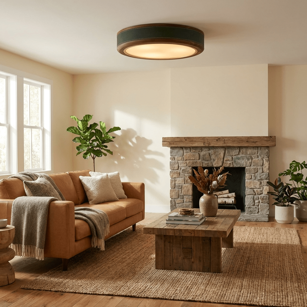Marlowe Crafted Leather Ceiling Light