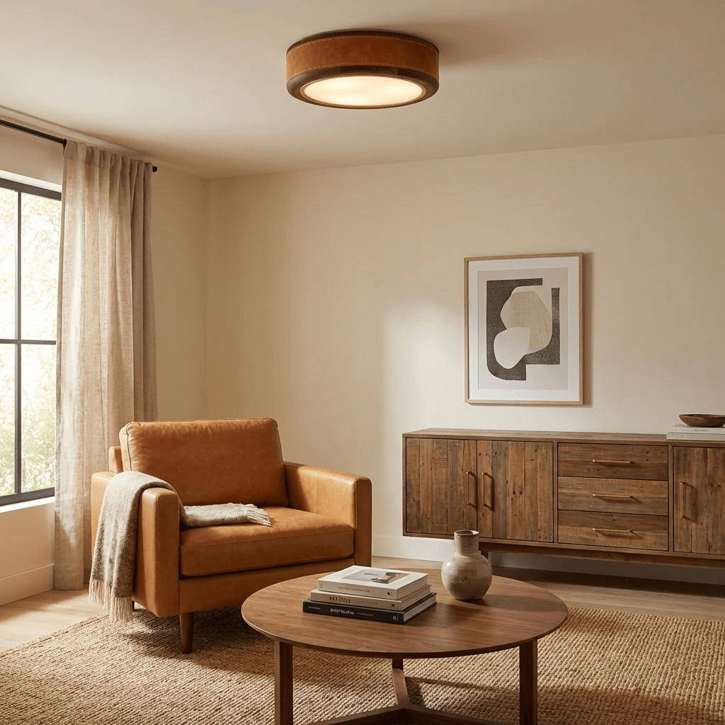 Marlowe Crafted Leather Ceiling Light