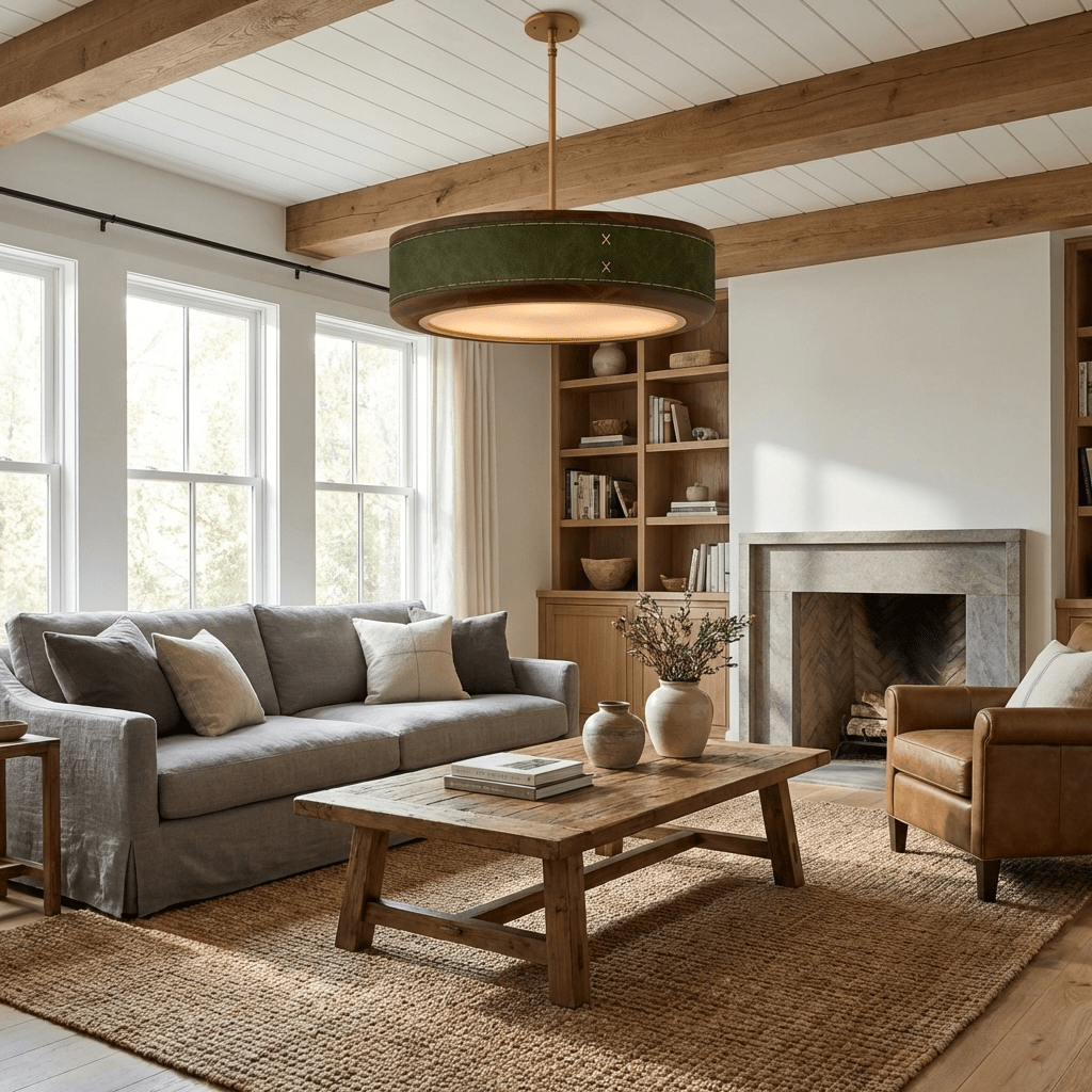 Marlowe Crafted Leather Ceiling Light
