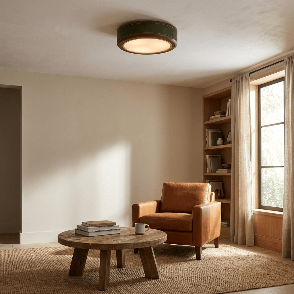 Marlowe Crafted Leather Ceiling Light