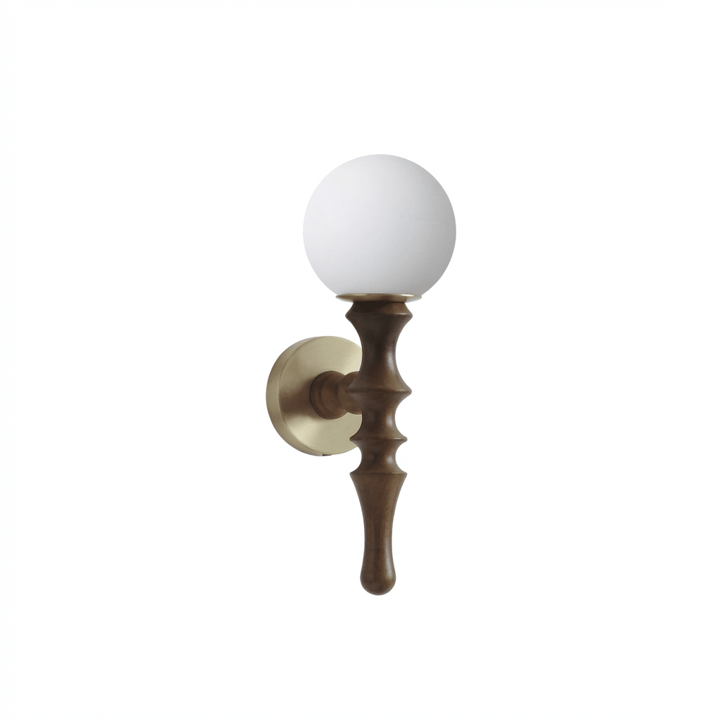 Rinelaine Wood Globe Wall Lamp
