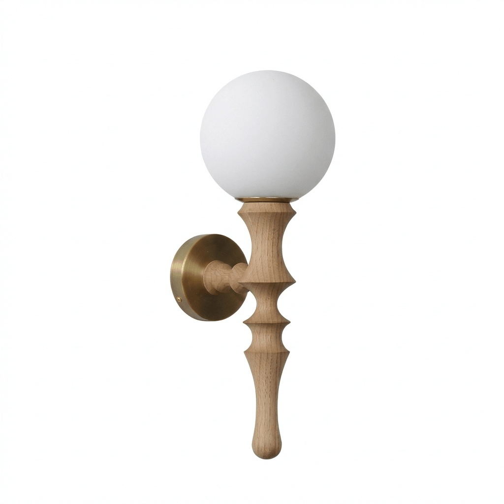 Rinelaine Wood Globe Wall Lamp