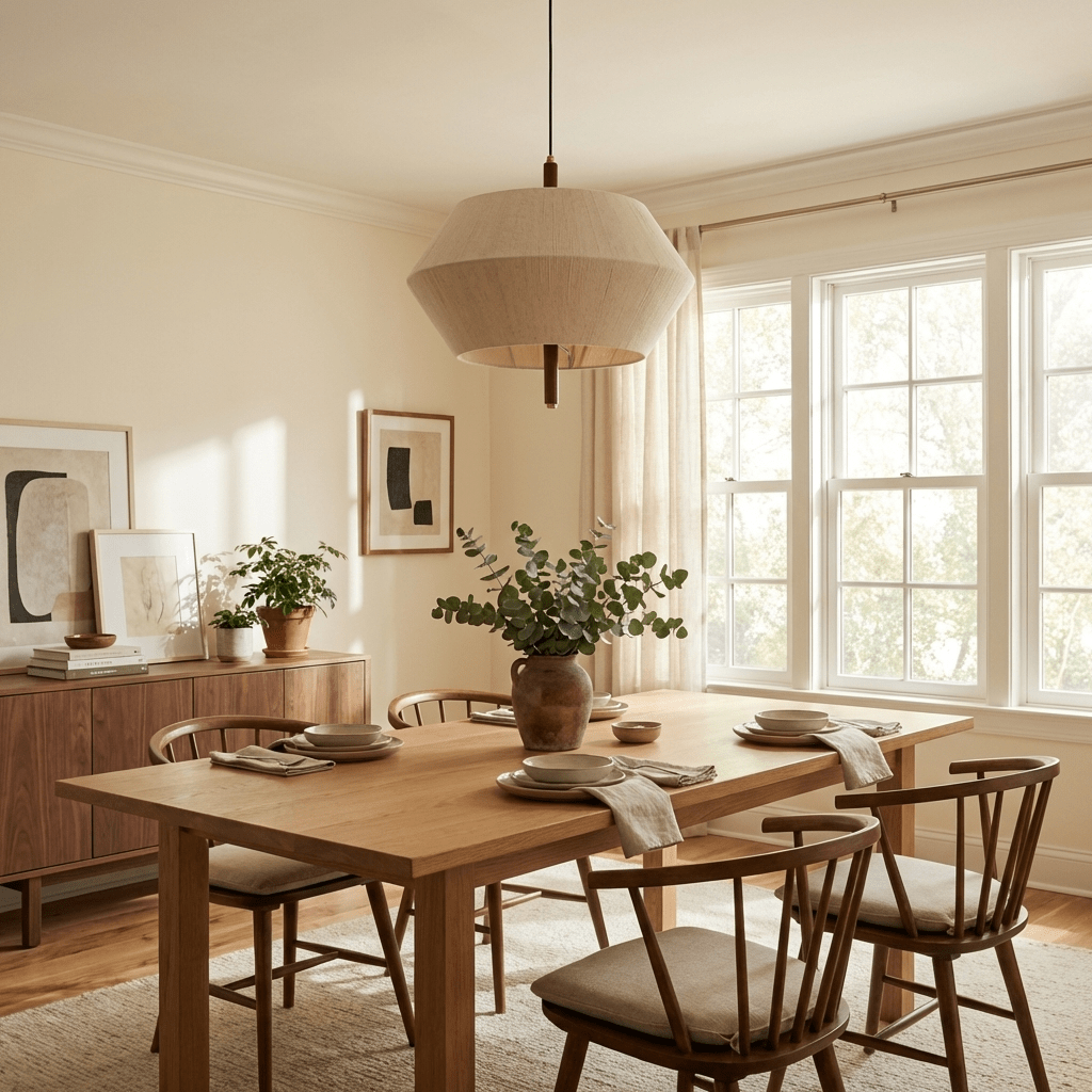 Serivia Linen Geometric Pendant Lamp
