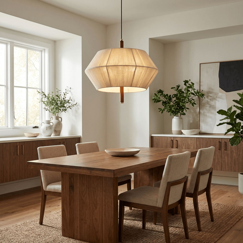 Serivia Linen Geometric Pendant Lamp