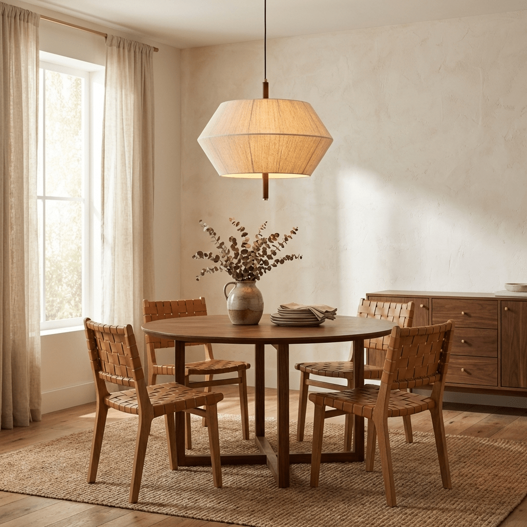 Serivia Linen Geometric Pendant Lamp