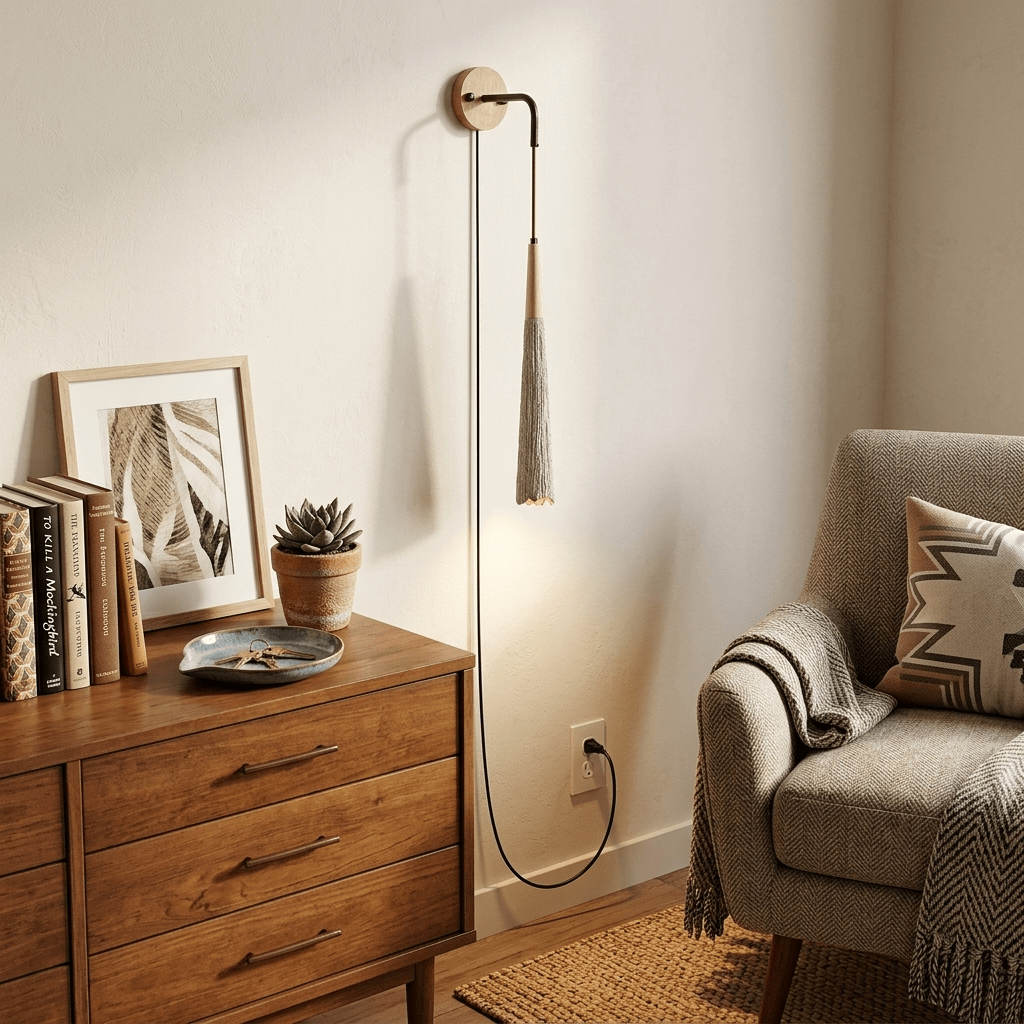 Calorella Microcement Plug-in Wall Lamp