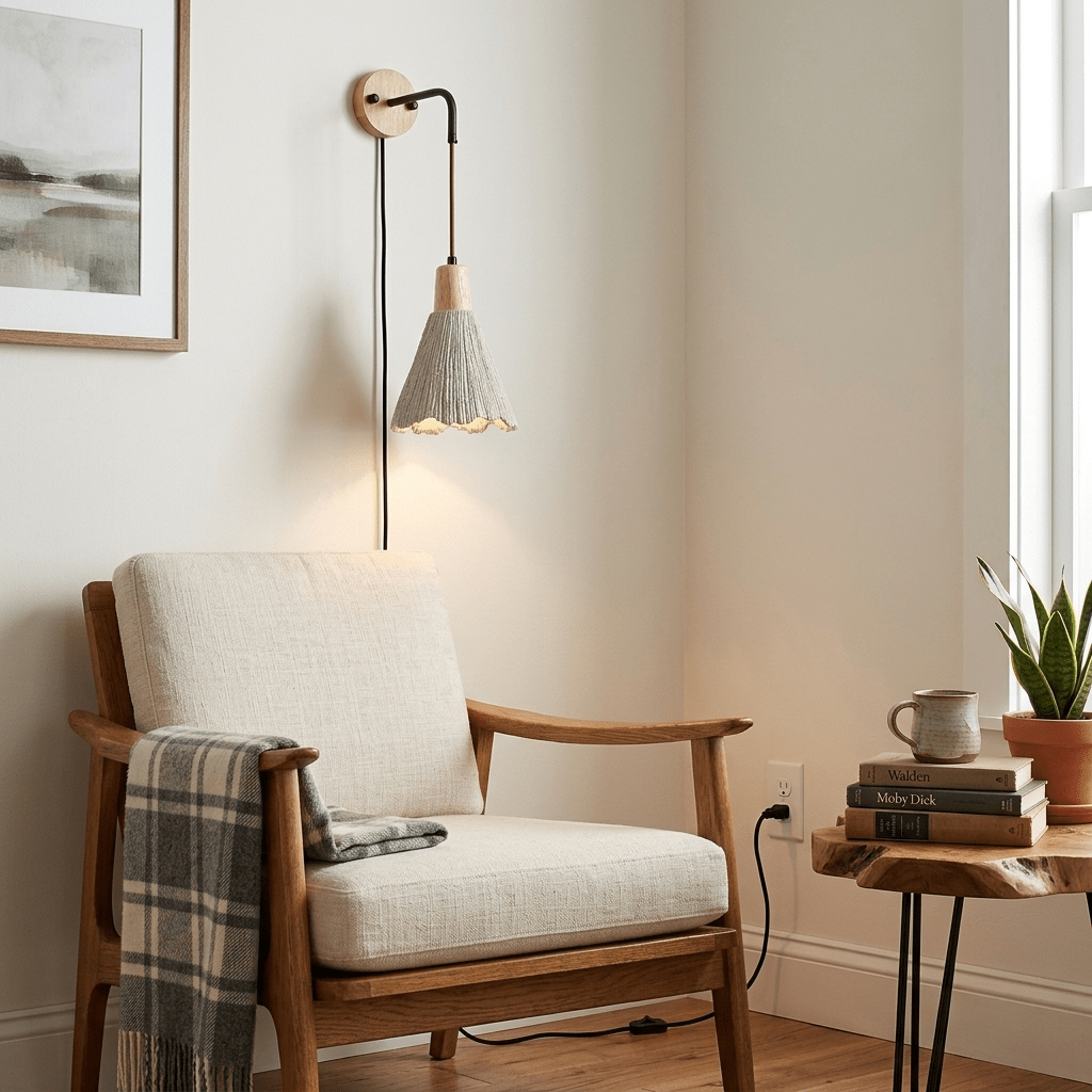 Calorella Microcement Plug-in Wall Lamp