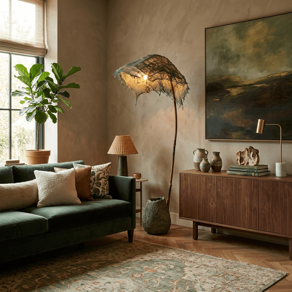 Verdelia Linen Canopy Floor Lamp