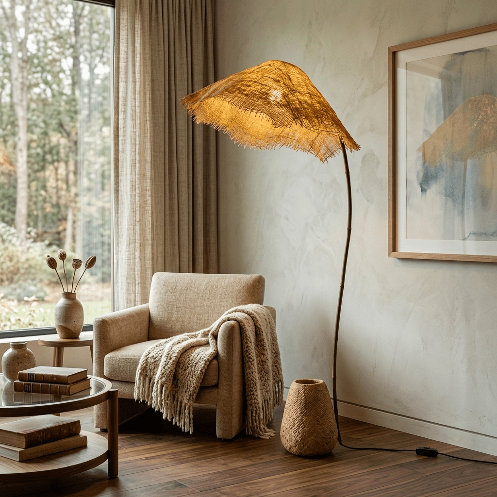 Verdelia Linen Canopy Floor Lamp