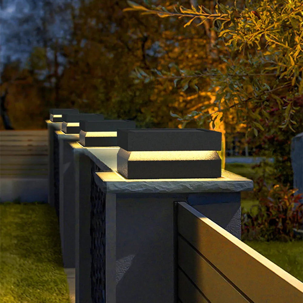 Corvex Outdoor Lamp Modern Concave Black Solar-Relic Pieces