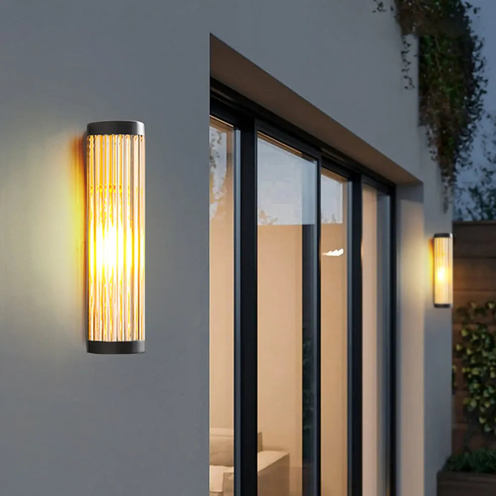 Seluno Wall Lamp Modern Semi-Cylindrical Outdoor Black-Relic Pieces