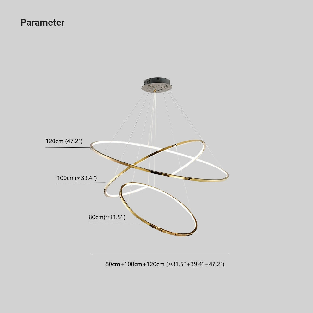 Matukak Minimalist Ring Metal Pendant Light, Gold, Living Room