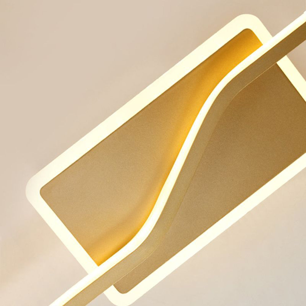 Jolevos Luxury Curved Linear Metal Wall Lamp, Gold