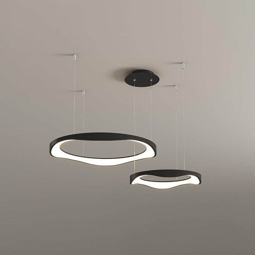 Widunom Pendant Light Rond Modern, Black/White, Dining Room