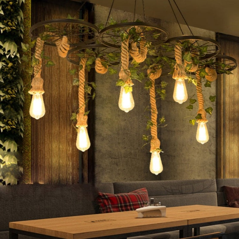 Povumode Industrial LED Chandelier Black Bar/Living Room