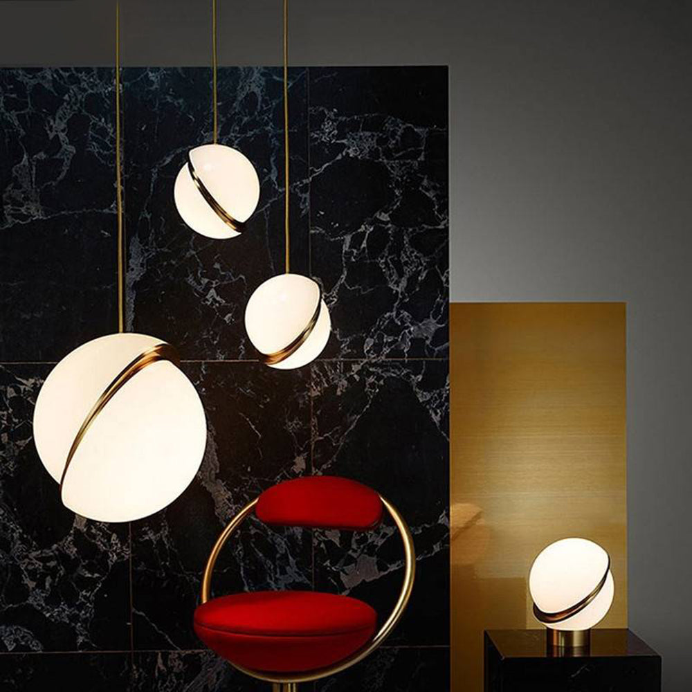 Duteder Simple Pendant Light, Gold & White