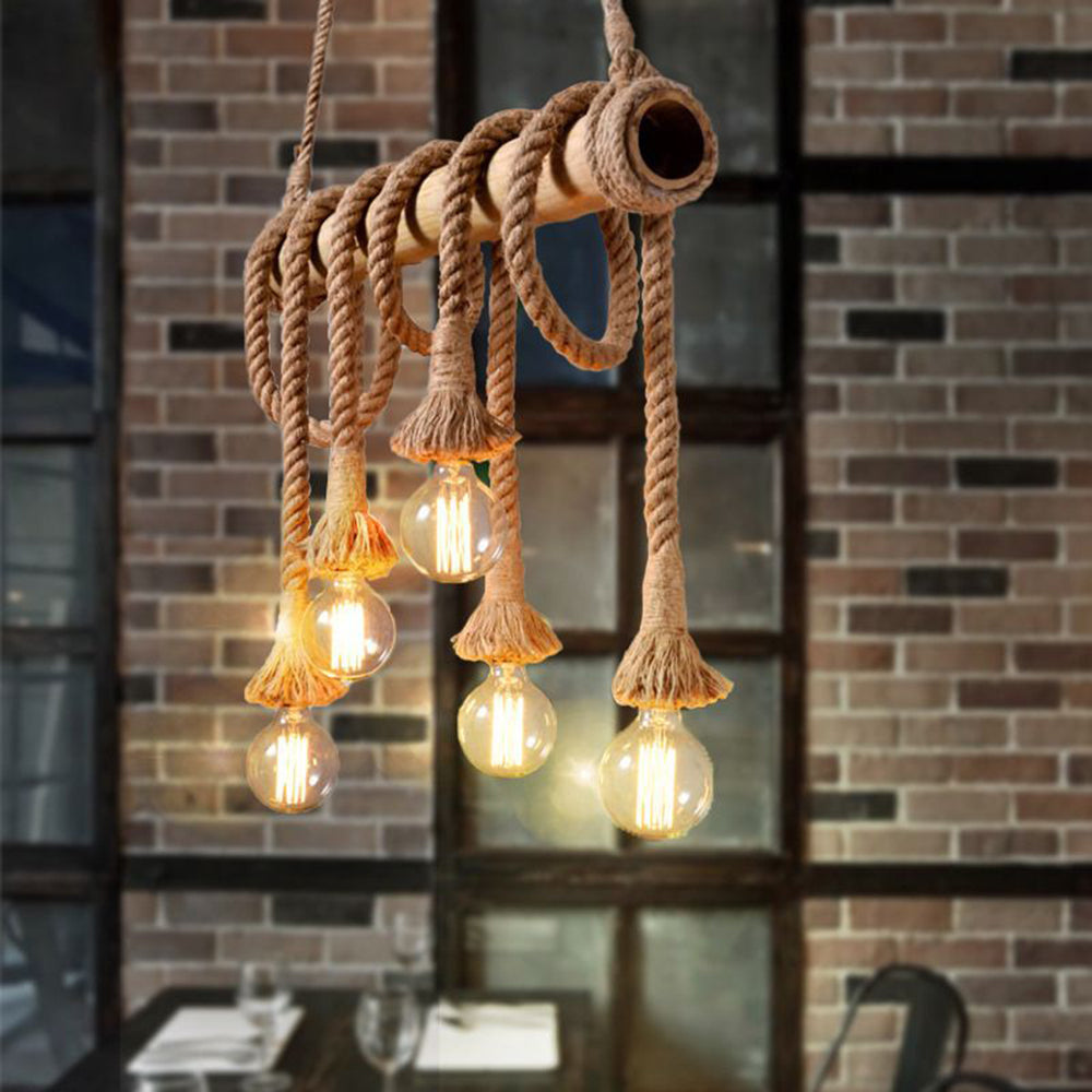 Segasad Vintage Retro Resin Pendant Light, flaxen