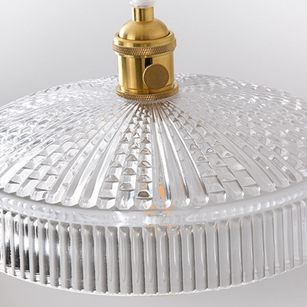 Ledivar Art Deco Blown Brass & Glass Pendant Light, 7 Styles