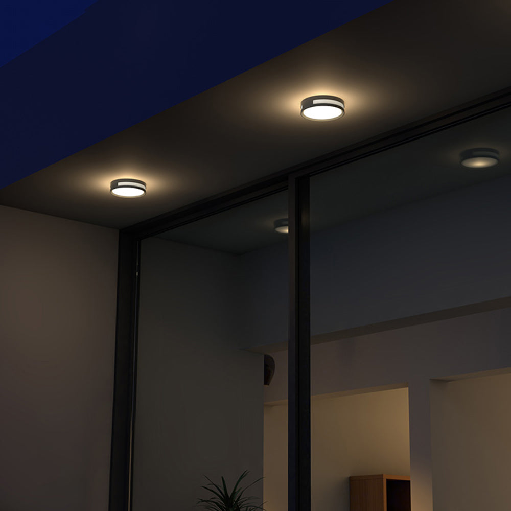 Verupes Modern Round Metal/ Outdoor Waterproof Wall Lamp, Black