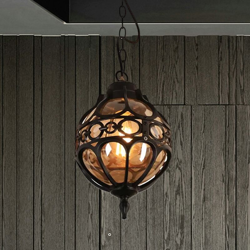 Mumakoke Loft Sphere Vintage Farmhouse Rustic Pendant Light Black/Bronze Dining Room