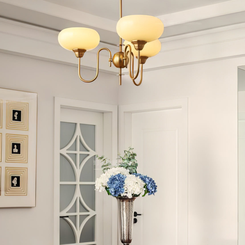 Putikilu Vintage LED Metal Glass Chandelier Living Room
