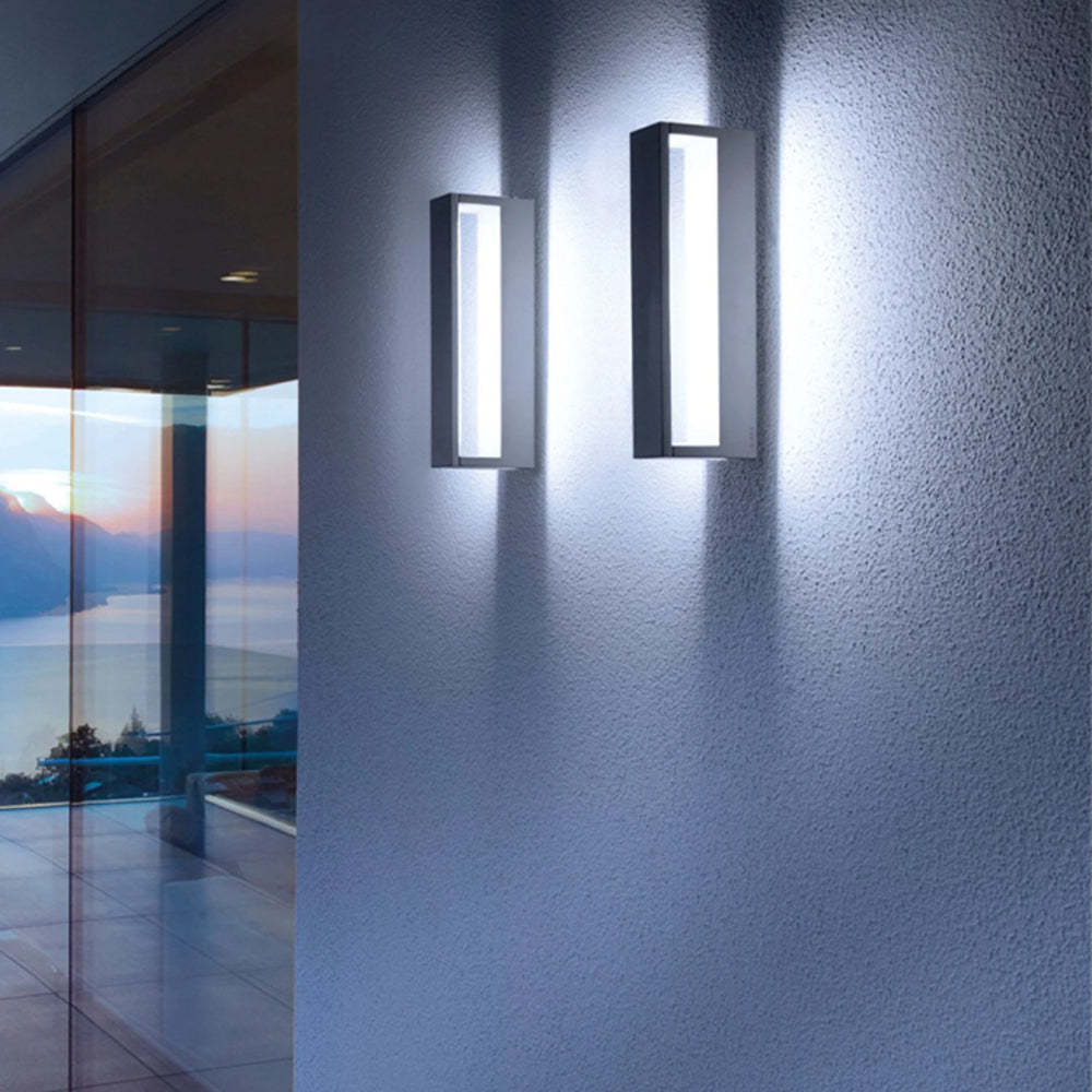 Topavik Modern Hollow Outdoor Wall Lamp, Black/White