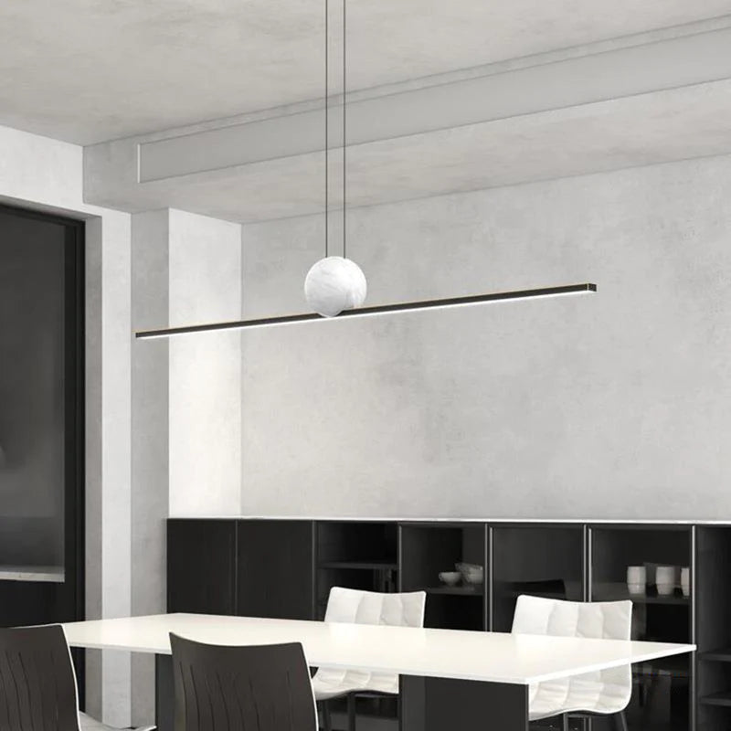 Topepan Minimalist Linear Bubble Pendant Light Marble
