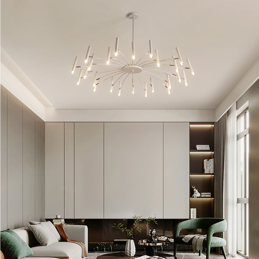 Pumapir Modern Blown Linear Metal Multi-heads Chandelier