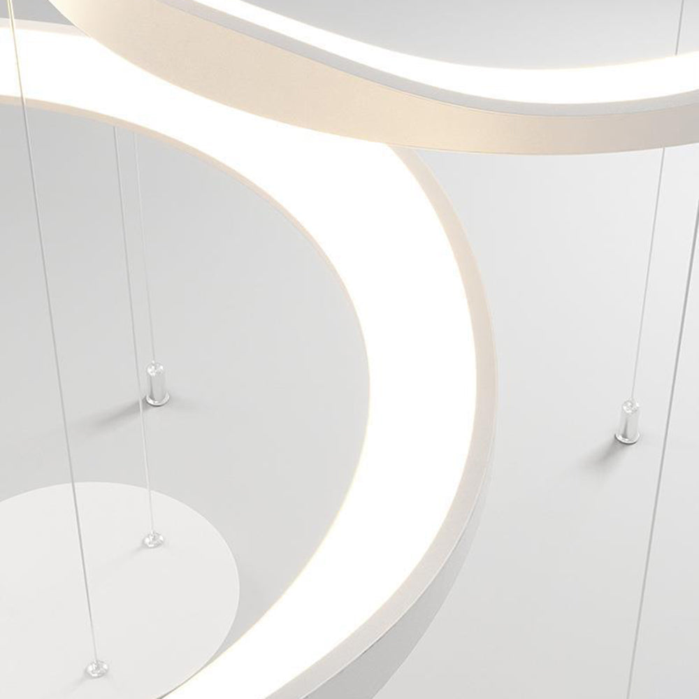 Widunom Pendant Light Rond Modern, Black/White, Dining Room
