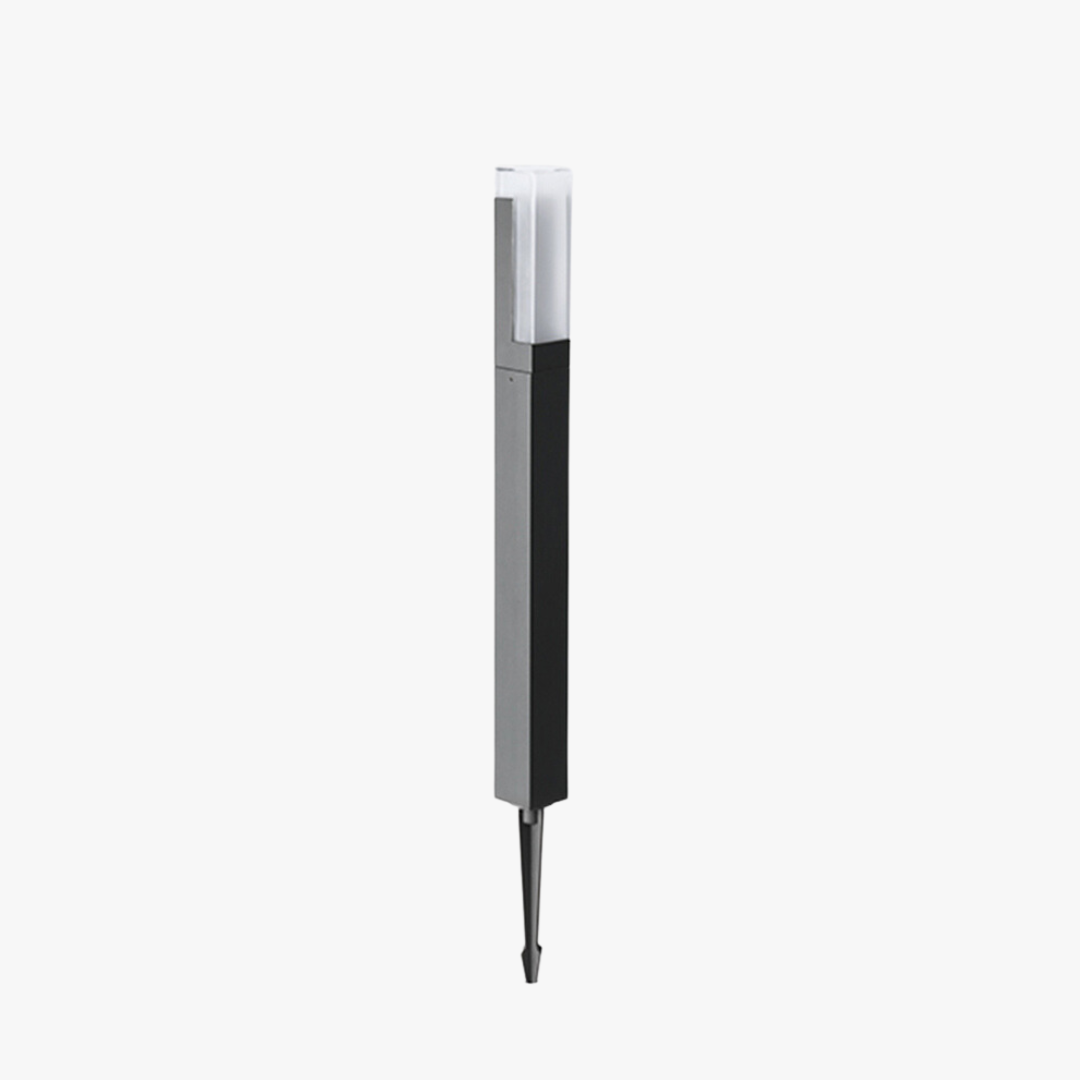 Hetesur Modern Metal Solar Outdoor Path Light, Black