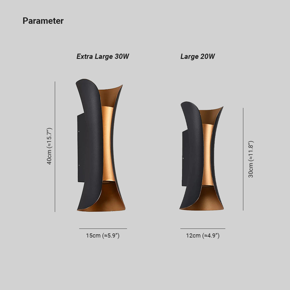 Calyxor Wall Lamp Curved Outdoor Wall Mounted LED-Relic Pieces