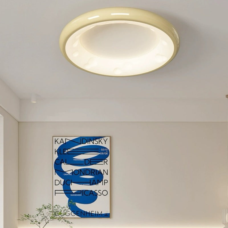 Sadudak Modern LED Flush Mount Ceiling Light Metal White Bedroom