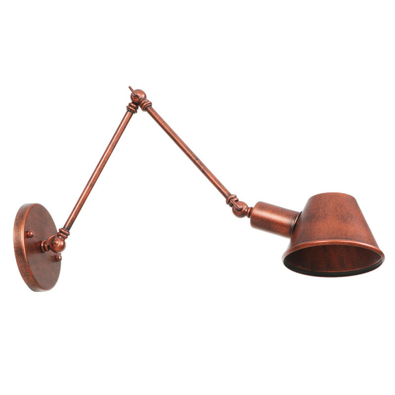 Maninek Rotatable Wall Lamp with Swing Arm, Black/Rust