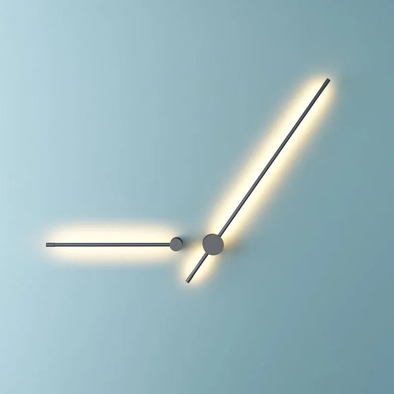 Ravel Minimalist Rotatable Linear Indoor Wall Lamp, Black-Relic Pieces