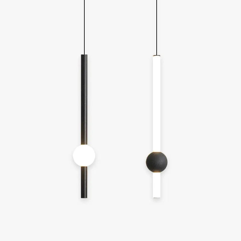 Mekarom Minimalist Linear Globe Glass Pendant Light, Bedroom