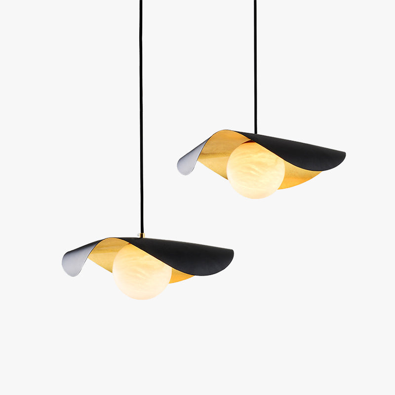 Fedemil Modern Nordic Minimalist Metal/Marble Pendant Light, Black